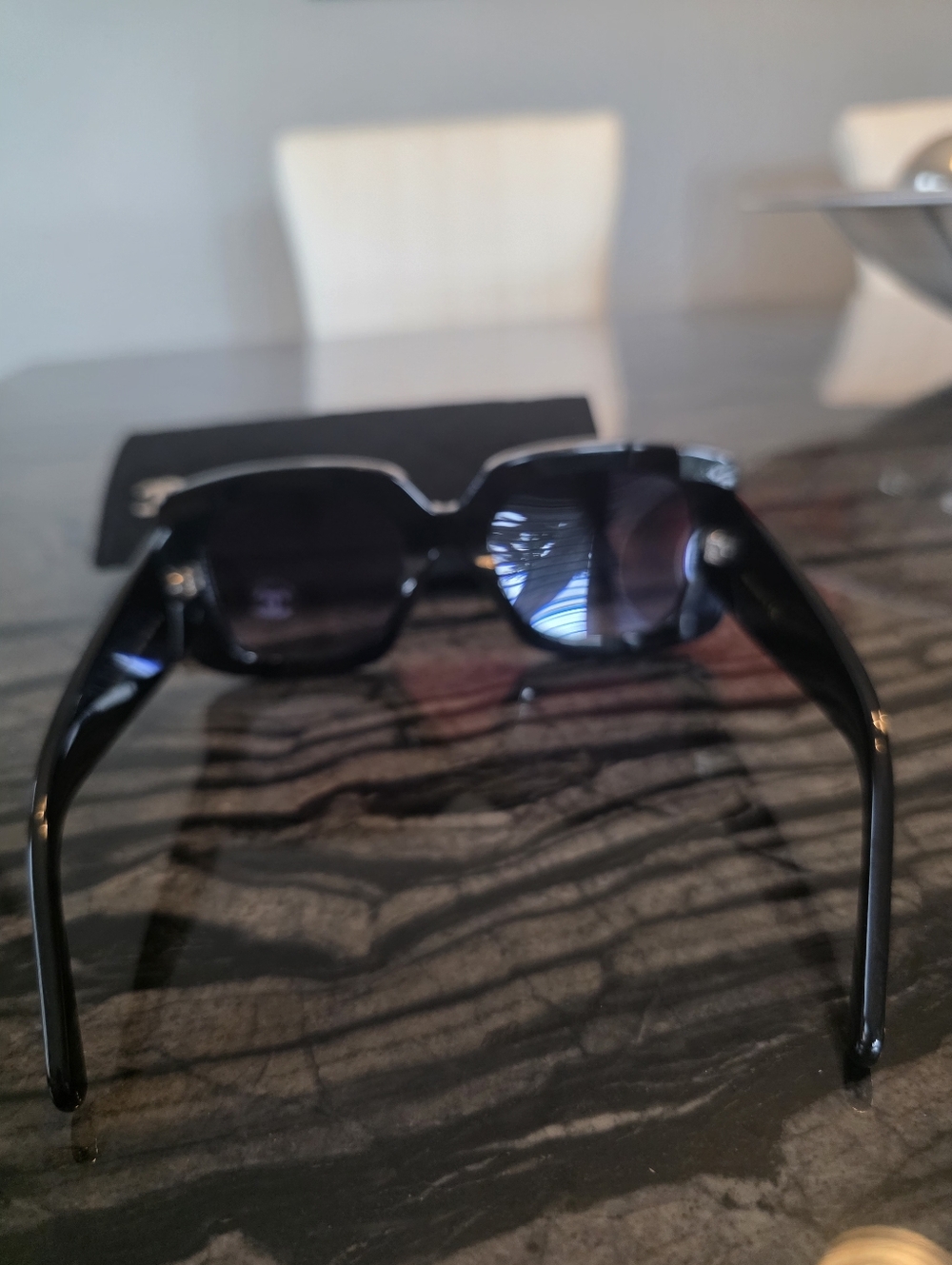 NWT AUTHENTIC 5435 Chanel Black Square Sunglasses with Blue Polarized Lenses - Picture 4 of 13